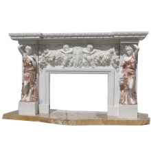 New Design Indoor Stone Fireplace Mantel Surround Marble